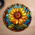 Sunflower Circular Glass Suncatcher Worktop Saver
